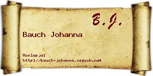 Bauch Johanna névjegykártya